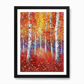 Birch Trees In Autumn Art Print