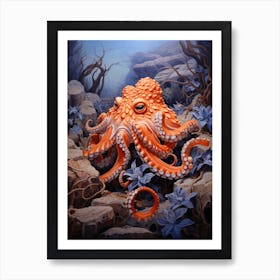 Octopus Migrating Illustration 2 Art Print