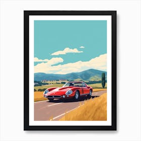 A Ferrari 250 Gto In The Tuscany Italy Illustration 3 Art Print