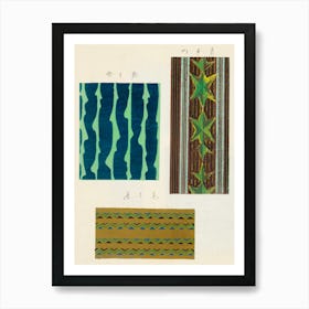 Vintage Ukiyo-e Woodblock Print Of Japanese Textile, Shima Shima, Furuya Korin (197) Art Print