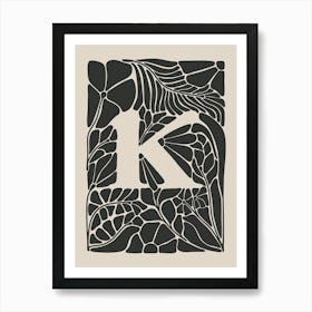 Botanical Letter K No 0751 Art Print