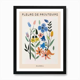 Spring Floral French Poster  Bluebell 4 Art Print