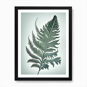 Silver Cloak Fern Vintage Botanical Poster Art Print