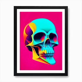 Skull With Vibrant Colors 2 Pop Art Art Print