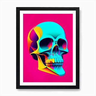 Skull With Vibrant Colors 2 Pop Art Art Print