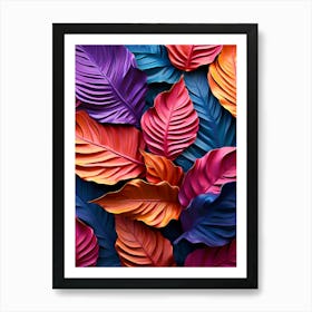 Colorful Leaves Wallpaper Art Print