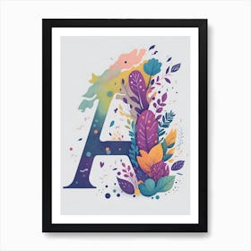 Colorful Letter A Illustration 127 Art Print