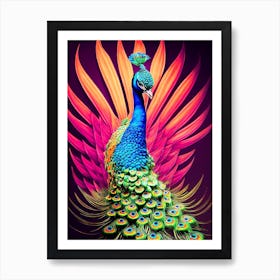 Colorful Peacock Poster