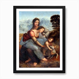 The Virgin And Child With Saint Anne, Leonardo Da Vinci Art Print