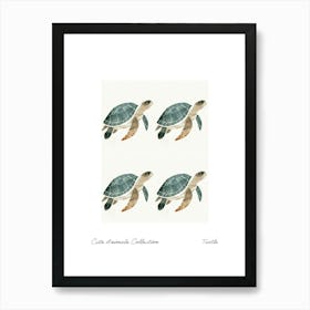 Cute Animals Collection Turtle 4 Art Print