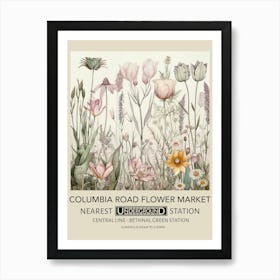 Columbia Road Flower Market 4 Vintage Underground Travel Poster Art Print