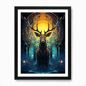 Deer With Antlers Art Print