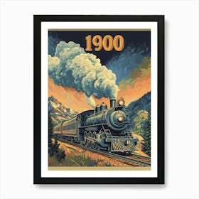 Aihrgdesign A Vintage Poster Of A Steam Locomotive In 1900 Tr 3a3bdc17 D7d4 4a64 A0bd Ad46fe47f76e 3 Art Print