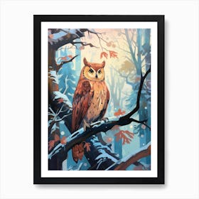 Winter Owl 3 Illustration Art Print