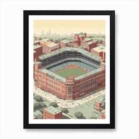 Fenway Park United States Travel Illustration 3 Art Print