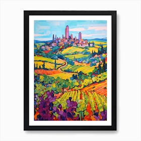 San Gimignano Italy 4 Fauvist Painting Art Print