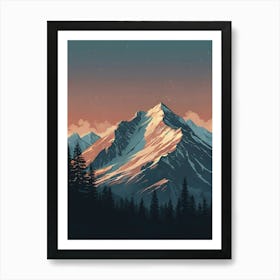 Mountains At Sunset Art Print