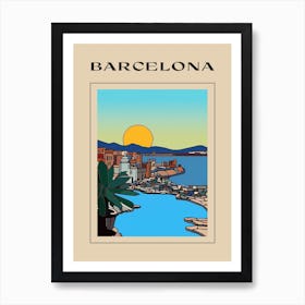 Minimal Design Style Of Barcelona, Spain 4 Poster Art Print