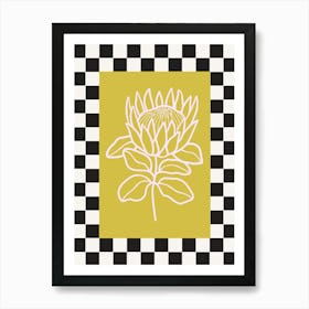 Modern Checkered Flower Poster  4 Art Print