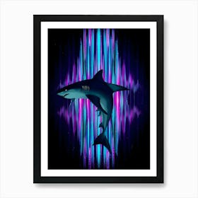 Shark In The Water Art Print