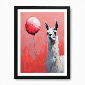 Cute Llama 1 With Balloon Art Print