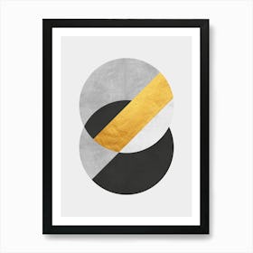 Collage with gold and black 1 Art Print