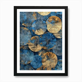 Blue And Gold Wall Art Art Print