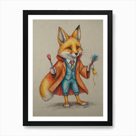 Fox In A Suit Art Print