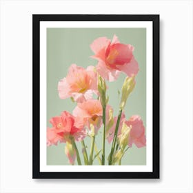 Gladioli Flowers Acrylic Painting In Pastel Colours 10 Art Print