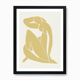 Inspired by Matisse - Yellow Nude 02 Art Print