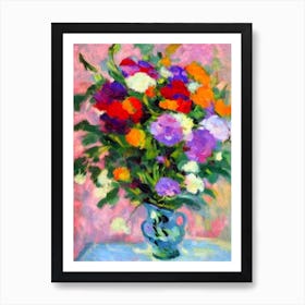 Lisianthus  Matisse Style Flower Art Print