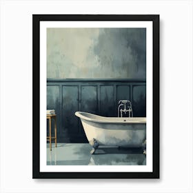 Bathtub In A Bathroom 1 Art Print