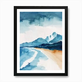 Watercolor Of A Beach Art Print