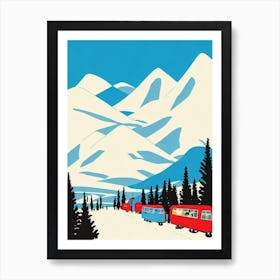 Levi, Finland Midcentury Vintage Skiing Poster Art Print