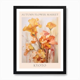 Autumn Flower Market Poster Kyoto Art Print