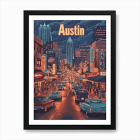 Aihrgdesign A Classic 1960s Travel Poster For Austin Showcasi 97475835 0bc5 41bd B91e F75235896daa 2 Art Print