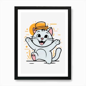 Cat In Hat Art Print