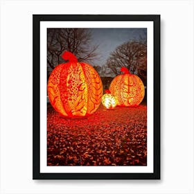 A Visual Representation Of An Autumn Themed Generative Light Decoration Celebrating Thanksgiving I (2) Art Print