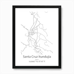 Santa Cruz Del Sur,Cuba Minimalist Map Poster