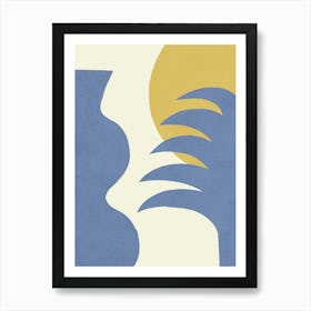 Mediterranean Abstract Blue Gold Art Print