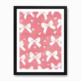 Pastel Pink Bows 3 Pattern Art Print