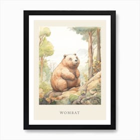 Beatrix Potter Inspired  Animal Watercolour Wombat 3 Art Print