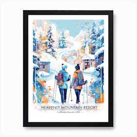 Heavenly Mountain Resort   California Nevada Usa, Ski Resort Poster Illustration 3 Art Print