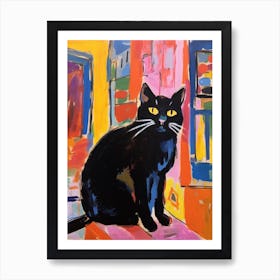 Painting Of A Cat In Luxor Egypt 3 Art Print