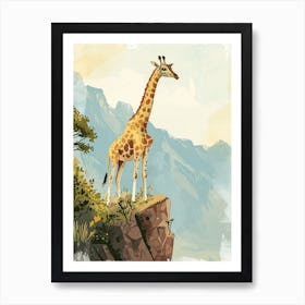 Modern Illustration Of A Giraffe In The Nature 1 Art Print