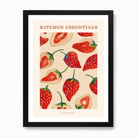 Strawberry Pattern Illustration Poster 5 Art Print