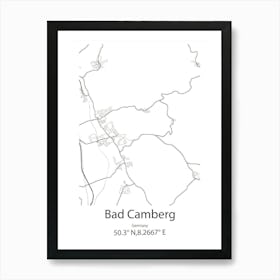 Bad Camberg,Germany Minimalist Map Art Print