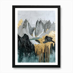 Sierra Nevada Range Golden Peaks - Artistic Flow Poster