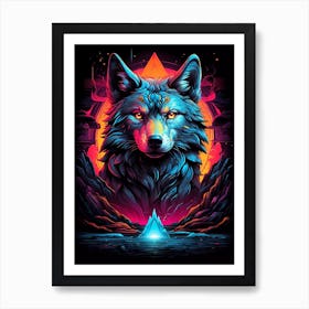 Psychedelic Wolf 4 Art Print