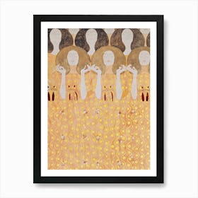 Gustav Klimt S Beethoven Frieze, Secession Building With Black Cats Art Print